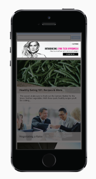 A screenshot of a mobile phone screen displaying a website design for a company called "Healthy Eating 101: Recipes & More". The website has a white background with a black and white photo of a woman's face in the top left corner. Below the photo there is a banner with the company's logo and contact information. The main content of the website is divided into three sections. The top section has a green background with white text that reads "Introducing the new website" and below it there are images of green beans and a photo of three people shaking hands. The bottom section has an image of a group of people sitting around a table smiling and engaged in a conversation. On the right side of the screen there appears to be a section titled "Negotiating a Plan" with a brief description of the company and its services. The overall design is modern and professional with a focus on healthy eating.