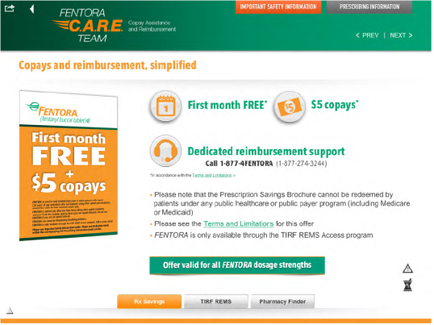 A screenshot of the homepage of the mentor CARE Team website. The page is divided into two sections. The top section has a green and orange color scheme with the company's logo and contact information at the top. Below the logo there is a banner that reads "cops and reimbursement simplified" and "First month free $5 copay's". On the left side of the page there are three orange banners with white text that read "Dedicated reimbursement support" and a phone number. On the right side it says "Please note that the Prescription Savings Brochure cannot be redeemed by patients under any public healthcare or public payer program (including Medicare or Medicaid). At the bottom of the image there has a button that says "Offer valid for all mentored dosage strengths" and an "tire REMS" button. There is also a "Pharmacy Finder" button on the bottom right corner. Overall the page appears to be a promotional advertisement for the company and its services.