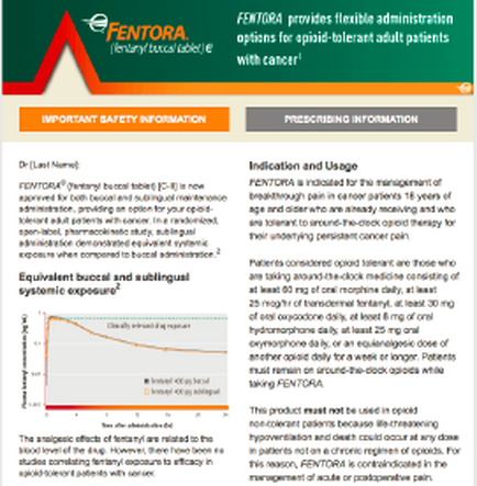 An idiographic from the mentor website. It is titled "Important Safety Information" and provides flexible administration options for opioid-tolerant adult patients with cancer. The idiographic is divided into two sections. The top section has a red arrow pointing upwards indicating the importance of safety information. Below the arrow there is a text that explains that the information is presented in a clear and concise manner. The text is accompanied by a line graph that shows the relationship between the two types of medications. The graph shows that the medication is equivalent to buccal and sublingual systemic exposure which is a type of medication used to treat opioid addiction. The line graph shows a decrease in the number of patients who have been diagnosed with opioid addiction with the highest number of symptoms and the lowest number of treatment options. At the bottom of the idiographic there are two bullet points that explain the benefits of using the medication. The first bullet point explains that it is a safe and effective way to treat the condition while the second bullet point provides information about the medication and its use.