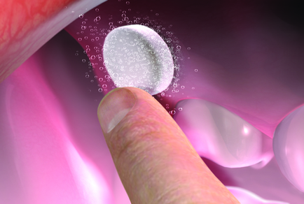 A close-up of a person's finger with a small white sphere in the center. The sphere appears to be floating in the air with small bubbles surrounding it. The background is a gradient of pink and purple with a pink wave-like pattern on the right side. The person's fingernail is visible in the bottom right corner of the image. The overall color scheme is pink purple and white. The image is animated giving it a dynamic and dynamic feel.