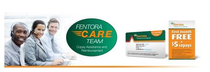 An advertisement for mentor CARE TEAM a company that provides copy assistance and reimbursement services. The background of the image is white and on the left side there is a group of three people wearing headsets and smiling at the camera. They appear to be in a call center or a customer service representative's office. On the right side on the bottom right corner there are two boxes one with the company's logo and the other with the text "First month free $5 copay's". The boxes are orange and green in color and have a white background.