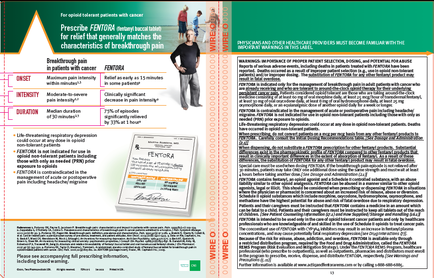 A brochure or flyer for Prescribe mentor a medication used to treat pain and inflammation. The brochure is divided into two sections. The left side of the brochure has a green background with white text. On the right side there is a photo of a man standing in front of a group of people. The man is wearing a black t-shirt and jeans and appears to be in his late 40s or early 50s. He is standing with his hands in his pockets and is looking directly at the camera. In the center of the page there are two bullet points that explain the benefits of the medication. The first bullet point explains that the medication is for relief that generally matches the characteristics of breakthrough pain. The second bullet point provides information about the medication such as its intensity duration and dosage. The text also mentions that it is suitable for those with pain inflammation and other conditions. - There is also a note on the bottom right corner that explains how the medication can be used to help with the treatment.