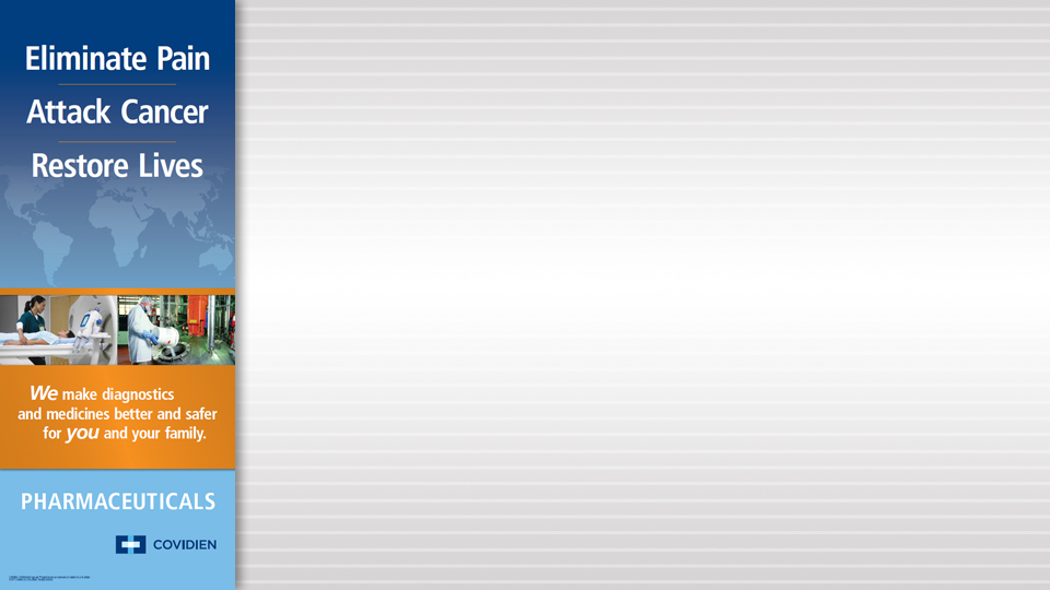 A cover page of a book titled "Eliminate Pain Attack Cancer Restore Lives". The cover page has a blue background with a world map in the top left corner. On the left side of the cover page there is an orange banner with white text that reads "We make diagnostics and medicines better and safer for you and your family." Below the banner there are images of medical professionals working in a hospital setting. The title of the book is written in bold white letters at the top of the page. The author's name "Pharmaceuticals" is written at the bottom in smaller white letters.