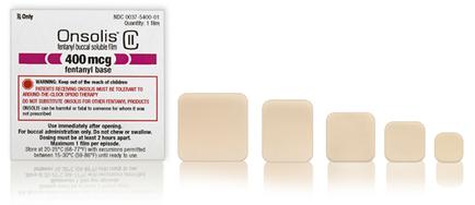 A pack of consoles 400 mcg fentanyl base. The pack is white with red and black text on the left side. The text reads "consoles" and "400 mcg" in bold letters. On the right side of the pack there is a label that reads "Warning: Keep out of reach of children. Not for children under 3 years old. Use immediately after opening. For medical administration only. Do not open or close. For use immediately at least 2 hours a day. For instance there are no other products or services available.