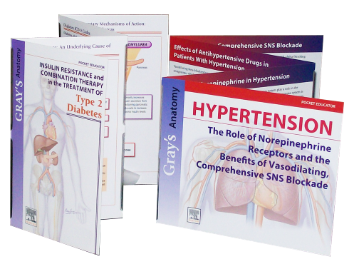 A collection of medical books including "Hypertension: The Role of Norepinephrine in Blood Pressure Regulation and the Benefits of Comprehensive SNS Blockade" by Dr. Yoshinori Nagai "Clinical Neurology and Neurosurgery" and "Diabetes 2."