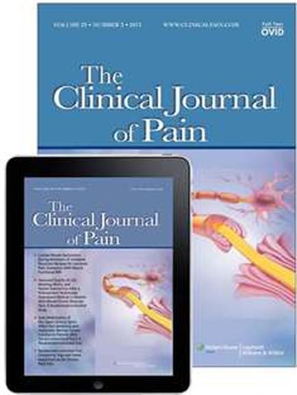 A tablet and a book titled "The Clinical Journal of Pain". The tablet is on the left side of the image and the book is in the center. The cover of the book has a blue background with white text. The title is written in large bold font and is centered on the tablet screen. On the right side there is an illustration of a blood vessel with red and yellow veins. The vessel appears to be in pain as indicated by the blood vessels. The book is open and the pages are visible.