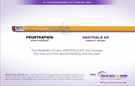An advertisement for cantrell ER a medication used to treat chronic pain. The advertisement features a yellow pencil with a red eraser on top of it. The eraser is being used to grass the eraser which is a type of eraser that helps to reduce the appearance of wrinkles and fine lines on the skin. The text on the image reads "In the management of chronic pain" and "Frustration when treating? The flexibility of new cantrell ER can change the way you feel about treating chronic pain." At the bottom of the image there is a brief description of the product which states that it is a long-lasting hydrating hydrochloride that provides full-hour relief for pain management. It also mentions that the product can help reduce pain and improve overall health. On the right side of the advertisement there are two logos one for the brand and the other for the company. The company's logo is a purple circle with the company name and contact information.