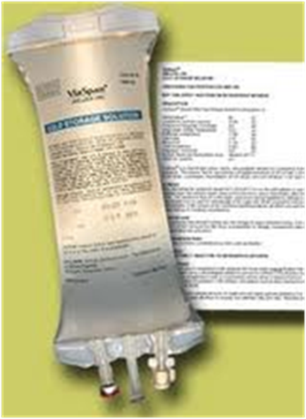 A tube of water with a label on it. The tube is silver in color and has a cylindrical shape with a flat base. The label on the tube is white with black text. The text on the label appears to be instructions or information about the product. On the right side of the image there is a piece of paper with instructions on how to use the tube. The background is a light green color.