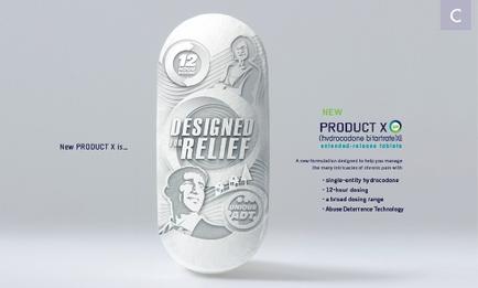 A product packaging design for a product called "Designed for Relief". The packaging is oval-shaped and has a white background. On the left side of the packaging there is a black and white illustration of a man and a woman standing side by side with the text "12 Hour Relief" above them. Below the illustration there are two smaller illustrations of the same man and woman. The text "New Product X" is written in bold black font. On the right side of this packaging it has a green banner with the product name "Product X" written in white font. Below that it reads "A new product X is..." in smaller white text. The banner also mentions that the product is made with a single-use hydrochloroquine hydrochloride which is a type of hydrochloric acid that helps to reduce the appearance of wrinkles and fine lines on the skin. The packaging also has a description of the product which states that it is a 12-hour-long-lasting high-quality and high-performance technology. The product is designed to provide relief from pain and discomfort.