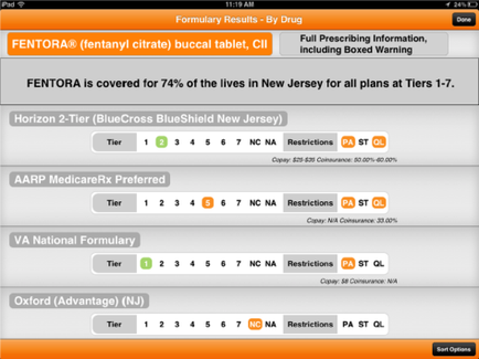 A screenshot of a form titled "mentor (fentanyl citrate) buccal tablet CII". The form is titled "formula Results - By Drug" and has a full prescribing information including boxed warning. At the top of the form there is a heading that reads "mentor is covered for 74% of the lives in New Jersey for all plans at Tiers 1-7". Below the heading there are three fields - Horizon 2-Tier (bluegrass BlueShield New Jersey) warp Medicare Rx Preferred VA National formula and Oxford Advantage (NJ). The fields are arranged in a grid-like format with each field representing a different type of medication. The first field is labeled "Horizon 2-Tier" and shows the number of medications available in each category. The second field has a list of restrictions the third field has restrictions and the fourth field has options to copy copy and print. The fifth field has an option to copy and print the medication the sixth field has the option to print it the seventh field has print it and print it. The eighth field has two options - "VA National Formula" and "Oxford Advantage". Overall the form appears to be a form that provides information about the medication and its benefits.