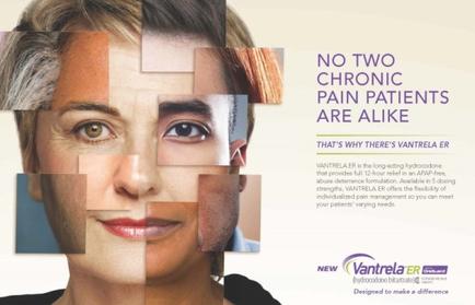 An advertisement for cantrell ER a company that provides pain relief services. The advertisement features a close-up of a woman's face with multiple squares arranged in a grid-like pattern. The squares are of different sizes and colors creating a mosaic-like effect. The woman's expression is neutral with her eyes looking directly at the camera and her lips slightly parted. The background is white and the text on the right side of the image reads "No two chronic pain patients are alike. That's why there's cantrell ER. Designed to make a difference." The company's logo is also visible in the bottom right corner.