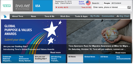 A screenshot of the homepage of the website "tea.net USA". The website has a blue and white color scheme with the logo of the company on the top left corner. Below the logo there is a banner that reads "Global Purpose & Values Awards" with a rainbow and a white star in the center. On the right side of the banner there are two images - one of a child's hands holding a globe and the other of a person's hand holding a book. The banner also has the text "Are you our guiding star? Introducing tea's Global Purpose and Values Award" and "Are we our guiding stars?" at the bottom. At the top of the page there has a search bar a search icon and a menu bar with various options such as "Home" "About" "News" "Tools & apes" "My Profile" "Community" "Org" "Chart" and "About". There is also a "Help" button and a "Contact Us" button. The page appears to be promoting the website's global purpose and values awards.